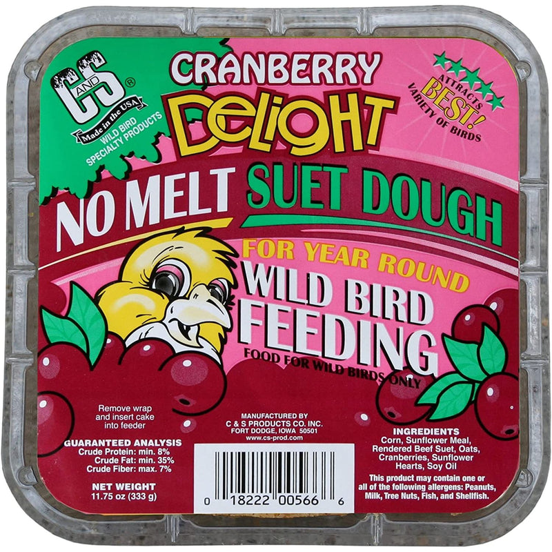 C&S Cranberry Delight No Melt Suet Dough Bird Food 11.75 oz. C&S
