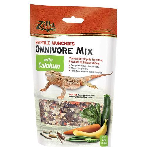 Zilla Reptile Munchies Omnivore Nutritional Mix Food with Calcium 4 oz. 3-Pack Central Aquatics
