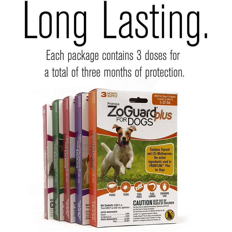 ZoGuard Plus Flea and Tick Drops for MD Dogs 3 Months 23-44 lbs. ZoGuard